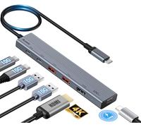 Aceele 4K HDMI Hub USB 3.2 Gen 2 with 4K 60Hz HDMI & 4* USB C & Type-C 100W PD Fast Charging, 6 IN 1 10Gbps Data Transfer USB Splitter Adapter for Macbook iPad Pro/Air iPhone 15 Surface Pro, etc.
