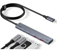 Aceele Hub USB C 3.2 Gen 2, 10Gbps Data Transfer Multiport Adapter Splitter with 4 Ports USB A & C, 100cm Extension Cable, Aluminum Data Extender for PC, Laptop, MacBook Pro Air, iPad, iMac, etc.