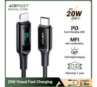 ACEFAST C6-01 20W USB-C to Lightning Charging Cable - 2M - Black
