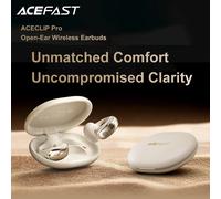 ACEFAST FA006 Open-Ear Clip Wireless Bluetooth 5.4 Earbuds & Dual Mics Call Noise Reduction SBC AAC Music Sports Sound Earphones White