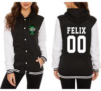 ACEFAST INC SKZ Varsity Jacket Hoodie Bangchan Felix Hyunjin Jeongin Pullover Sweatshirts For Women, Stk 06, Medium