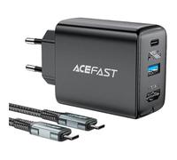 Acefast Wall Charger A17, 65W GaN + Kabel USB-C (Black)