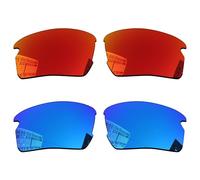 Acefrog 1.5MM Polarized Replacement Lenses for Oakley Flak 2.0 OO9295 59mm Sunglasses, Upgraded Material, Impact Resistant - Fire Red and Ice Blue Polarized - 1.5MM