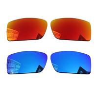 Acefrog 1.5MM Polarized Replacement Lenses for Oakley Gascan OO9014 60MM Sunglasses, Upgraded Material, Impact Resistant - Fire Red and Ice Blue Polarized - 1.5MM