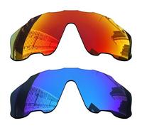 Acefrog 1.5MM Polarized Replacement Lenses for Oakley Jaw-breaker OO9290 Sunglasses, Upgraded Material, Impact Resistant - Fire Red and Ice Blue Polarized - 1.5MM