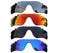 Acefrog 1.6MM Polarized Replacement Lenses for Oakley RadarLock Path Vented Sunglasses, Upgraded Material, Polycarbonate 4 Pairs Pitch Black + Star Silver + Winter Sky + Jaffa Orange