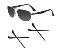 Acefrog 2 Pairs Upgraded Soft Silicone Replacement Temple Sleeve Ear Socks for Ray-Ban Aviator RB3025 RB3026 Sunglasses, Perfectly Fit, Black