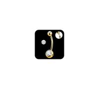 AceFun Belly Button Bars Titanium,16mm Threaded Belly bars Ring Gold with 5A CZ 14G Belly Piercings Jewelry Solid G23 Navel Piercing Rings Jewellery For Women Men