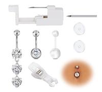 AceFun Belly Button Piercing Gun Kit for Belly Piercing Tool Lips Tongues Ears and Nose Safe Piercing Guns Kit Body Piercing Needle Tool for Women Men/Belly Navel Piercings Tools