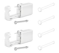 AceFun Nose Piercing kit Silver 2 Pack Disposable Piercing Gun Self Nasel Piercing Kits with Clear Nose piercing Stud Low Pain At Home Piercing gun by Self Family Piercer Tool