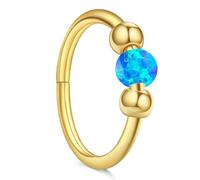 AceFun Nose Ring Hoop,Blue Opal piercing Nose Hoop 18 gauge very Thin Nose Hoop Tiny Piercings 10mm Nose Rings hoop Opal nose rings Gold Nose Piercing
