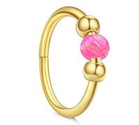 AceFun Nose Ring Hoop,Pink Opal piercing Nose Hoop 18 gauge very Thin Nose Hoop Tiny Piercings Nose Rings hoop Opal nose rings Gold Nose Piercing