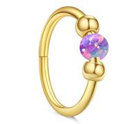 AceFun Nose Ring Hoop,Purple Opal piercing Nose Hoop 18 gauge very Thin Nose Hoop Tiny Piercings Nose Rings hoop Opal nose rings Gold Nose Piercing