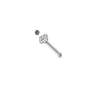 AceFun Nose Silver 1 Straight Screw L-Shaped Stud Jewelry for Women Men with Cubic Zirconia 1 Piece