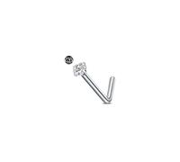 AceFun Nose Studs Titanium for Women Men 1.5mm diamond L Shaped Nose Stud 1 Piece G23 Titanium Steel Nose Piercing Stud Nostril Piercing Jewelry with 1.5mm Cubic Zirconia