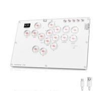 AceGame Arcade Stick 16Keys All-Button Gamerfinger with Turbo Functions & Custom RGB,Arcade Controller Street Fight for PC/Ps3/Ps4/Switch/Steam Game Keyboard-Supports Hot Swap & SOCD (WHITE)