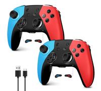 AceGamer 2 Pack Wireless Controller for Nintendo Switch/Lite/OLED, Hall Effect Joystick for Switch 2 Pro Controller with Wake-Up/Turbo/Dual Vibration/Programmable (Red+Blue)