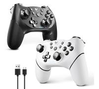 AceGamer 2pcs Wireless Controller for Switch/Switch 2/Lite/OLED, Switch Pro Controller with Wake-up Function, Double Vibration/Turbo/Screenshot (Black and White)