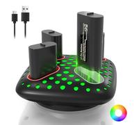 AceGamer 4x1400mAh Xbox Rechargeable Battery Packs for Xbox One/Series X|S Elite/Series Controller, Kit with RGB Charging Station & Type-C Cable