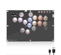 AceGamer Haute42 Keyboards for Arcade Gaming:L16 Transparent Series,16 Key Transparent Low-Profile Switches, Leverless Arcade Keyboards for PC (Black)