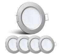 acegoo 12V Campervan Boat Downlights LED Recessed Ceiling Lights Dimmable 4 Pack 215LM 2.5W Warm White IP64 Spot Lights for Caravan Cabin Truck Motorhome Under Cabinet, Silver 3000K