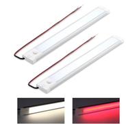 acegoo 12V Under Cabinet LED Lighting 470lm Campervan Boat Ceiling, Integral Dimmer & Red Night Light, Hard-Wired Dimmable 4,5W 305mm (4000K)