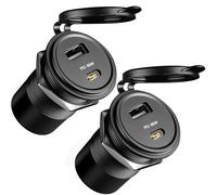 acegoo 12V USB Socket 65W PD3.0 & 18W QC3.0, Campervan USB Outlet All-Aluminum Laptop Waterproof Charger, Fast Charging for Motorhome Marine Boat Bus Car Truck ATV Golf (2Pack)
