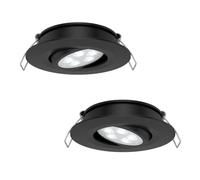 acegoo 2 x Campervan 12V Recessed LED Lights Swivel Spot Light 12 Volt Directional Downlights for Boat Van Motorhome, Dia 74mm 35° Beam Angle Vertical 70° Adjustment 2 Pcs(Black 5000K)