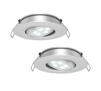 acegoo 2 x Campervan 12V Recessed LED Lights Swivel Spot Light 12 Volt Directional Downlights for Boat Van Motorhome, Dia 74mm 35° Beam Angle Vertical 70° Adjustment 2 Pcs(Silver 5000K)
