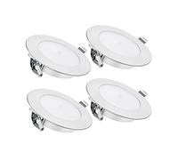acegoo 4 x 12V LED Downlights Campervan Boat Recessed Ceiling Light Spot Light with On/Off Dimming Switch& Blue Light for Truck Trailer Motorhome Kitchen Van Interior Lighting (Silver 4000K)