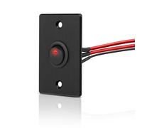 acegoo Aluminum Panel 12V Rocker Switch Red LED Lighted 20A SPST On/off Toggle Switch w/ 14 AWG Pre-wired Leads for RV Boat Truck Car Automotive or 12V/24V Circuit (Red, 1Pcs)