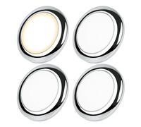 acegoo Campervan Boat LED Ceiling Light Surface Mount 12V 80mm PC Material Puck Light for Camper Van Truck Motorhome Car Interior Lighting, 12 Volt Under Cabinet Downlight (Chrome,5000K)