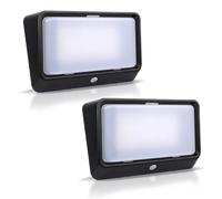 acegoo Campervan Exterior Porch Light Awning Light with 3 Lighting Modes (1800K, 6500K, Red) Nano Waterproof White Base IP65, Ideal for Boat Cabin Truck Motorhome RV, Black (2 Pack)