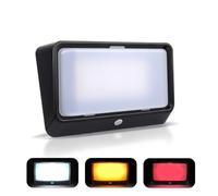 acegoo Campervan Exterior Porch Light Awning Light with 3 Lighting Modes (1800K, 6500K, Red) Nano Waterproof White Base IP66, Ideal for Boat Cabin Truck Motorhome RV, Black (1 Pack)