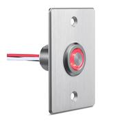 acegoo RV Light Dimmer Switch, 12V Push Button Dimmer with Red Ring Light for Motorhome Camper Van Boat Truck Cars Lighting, 12V-24V DC All Aluminum 6A(Silver)
