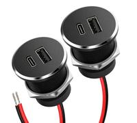 acegoo USB Socket 12V Campervan Car Aluminum USB A + USB C, 2 Pack