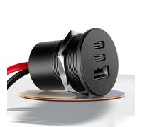 acegoo USB Socket 12V Outlet Aluminum Campervan USB-C Charger, Dual 20W PD3.0 Type-C & 18W QC3.0, Multi Port Fast Charging Replacement for Camper Trailer Truck Boat (1Pack)