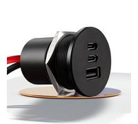acegoo USB Socket 12V Outlet Aluminum Campervan USB-C Charger, Dual 20W PD3.0 Type-C & 18W QC3.0, Multi Port Fast Charging Replacement for Camper Trailer Truck Boat (1Pack)