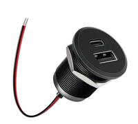 acegoo USB Socket 12V USB Outlet Campervan All-Aluminum RV Outlet, Type A + Type C Port Max 24W Output Charger, PD3.0&QC3.0 Fast Charging for Motorhome Marine Boat Bus Car Truck(Small Panel*1)