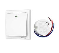 acegoo Wireless Lights Switch Kit, No Wiring No Battery, Quick Create or Relocate On/Off Switches for Light LampAppliances, Self-Powered Remote Control Switch for House Lighting (Switch and Receiver)