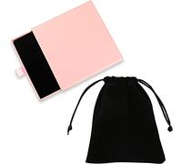 Acehome Jewelry Gift Box with Velvet Bag, Necklace Bracelet Earring Kraft Organizer Box Portable Square Lidded Pendent Storage Case for Birthday Xmas Christmas Wrapping-Light Pink/9x9x1.8cm