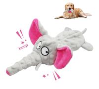 Acehome Squeaky Interactive Elephant Toy for Dogs - No Stuffing Plush Chew Toy With Crinkle Paper - Durable for Medium and Large Dog - Gifts for Playing and Training