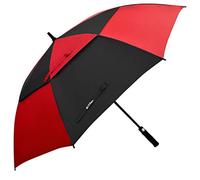 ACEIken Golf Umbrella Windproof Large 62/68 Inch, Double Canopy Vented, Automatic Open, Extra Large Oversized,Sun Protection Ultra Rain & Wind Resistant Stick Umbrellas (Black/Red, 62 inch)