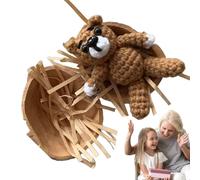 Aceirropy Handmade Crochet Animal In Walnut Shell,Tiny Crochet Bunny And Bear Set With Knitted Love Heart, Easter Gift For Hugs, Tiny Crocheted Animals, Lucky char-ms In Walnut Shell