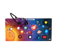 Aceirropy Solar System Board Toy, Wooden Solar System Sensory Board, Vivid Space Pattern, Portable Fine Motor Skills Game, LED Light Controller for School, Car, Airplane, Home, Boys, Girls