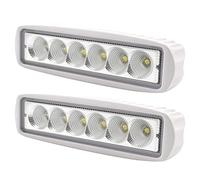 Acelane Boat Light Marine Led Light White Spreader Flood Light Bar T-Top Deck Light IP67 Waterproof 12V 18W for Boat Pontoon Truck SUV Off-Road, Set of 2