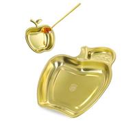 AceList 2 Pcs Rosh Hashanah Honey Dish Set, Apple Shaped Rosh Hashanah Plates with Dipping Spoon, Apple and Honey Dish for Jewish Rosh Hashanah Gifts, Shana Tova Table Decorations