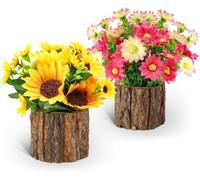 AceList Artificial Sunflowers, Fake Flowers/Fake Potted Plants Artificial Plants Indoors In Pots Yellow Decorative Artificial Flowers Indoors for Home Office Grave