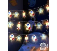 AceList Rocket Planet Astronaut String Lights, 20 LED Space Themed Decor Galaxy Fairy Lights Outer Space Room Decor, Battery&USB Powered for Children's/Kids' Rooms, Party, Christmas, Classroom