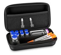 Acellegic Peptide Case 8 x 3ml + 2 x 10ml + 1 x 30ml BAC Water & Holds Vial Case for Peptide Vials GLP1, 3 ml Vial Storage, Fridge Freezer Travel Injection Travel Kit, with Mesh Pocket(Big Long Style)